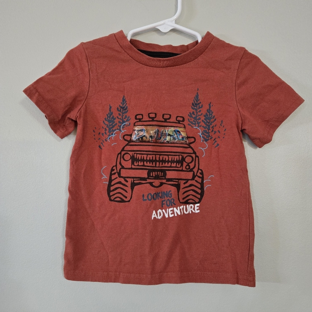 Wonder Nation Jeep Looking For Adventure Kids Rust T-Shirt, 3T